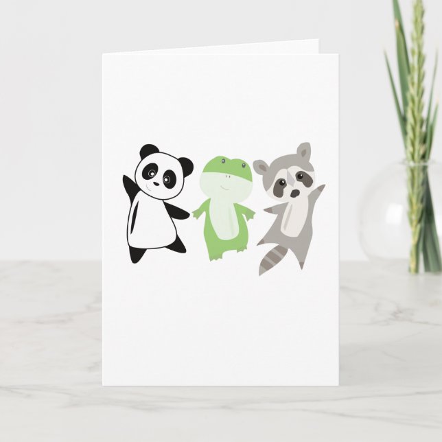 Tarjeta Raccoon Panda Sweet Animal Aovers (Anverso)