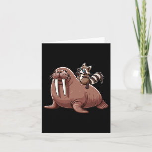 Tarjeta Raccoon Riding Walrus Costume Sea Animal Lover Kid