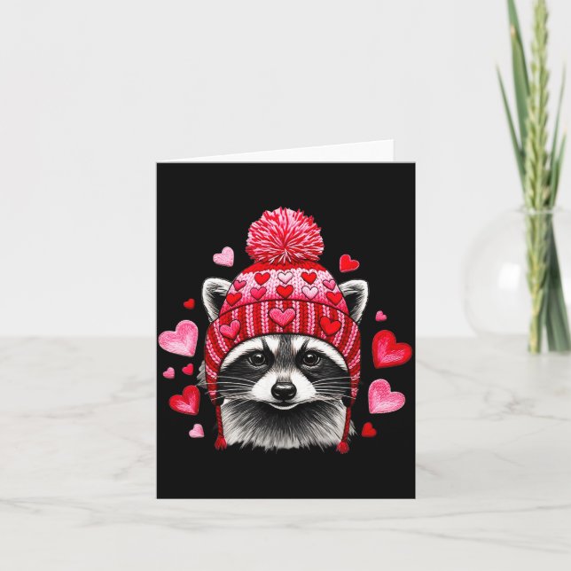 Tarjeta Raccoon Valentines Day Funny Feral Raccoon Love He (Anverso)