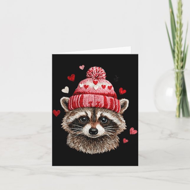 Tarjeta Raccoon Valentines Day Funny Feral Raccoon Love He (Anverso)