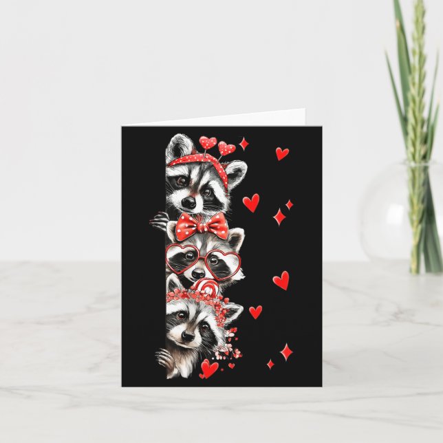 Tarjeta Raccoon Valentines Day Funny Feral Raccoon Love He (Anverso)