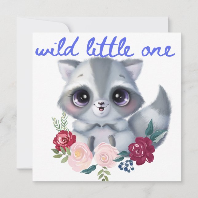 Tarjeta Raccoon Wild Little (Anverso)