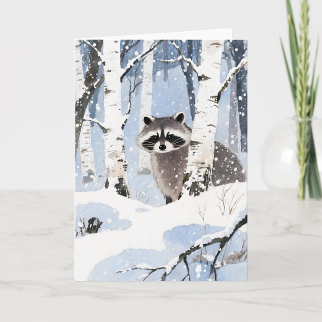 Tarjeta Raccoon Winter (Anverso)