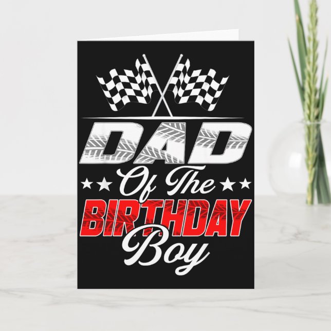 Tarjeta Race Car Dad Of The Birthday Boy Racing Family T C (Anverso)