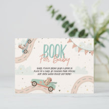 Tarjeta Race Car Fast Baby Shower Books Para Bebés