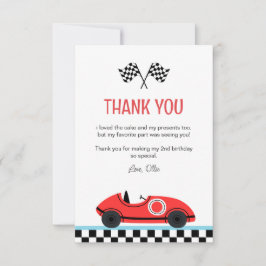 Tarjeta Race Red Car Birday Flat