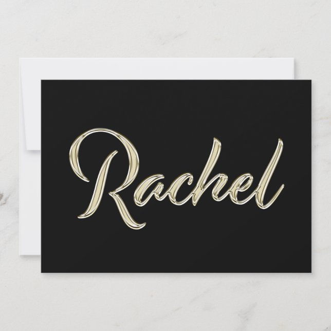 Tarjeta Rachel white gold Handwriting Karte (Anverso)