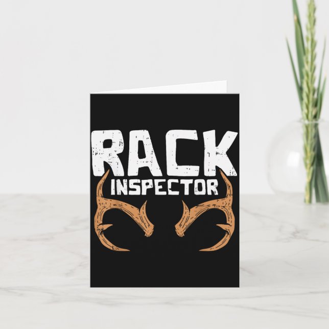 Tarjeta Rack Inspector Funny Deer Elk Buck Bow Hunting Hun (Anverso)
