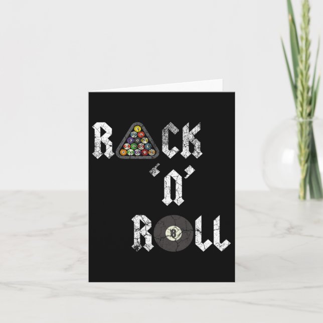 Tarjeta Rack N Rollo Funny Pool Billiards Cue Sports Ocho (Anverso)