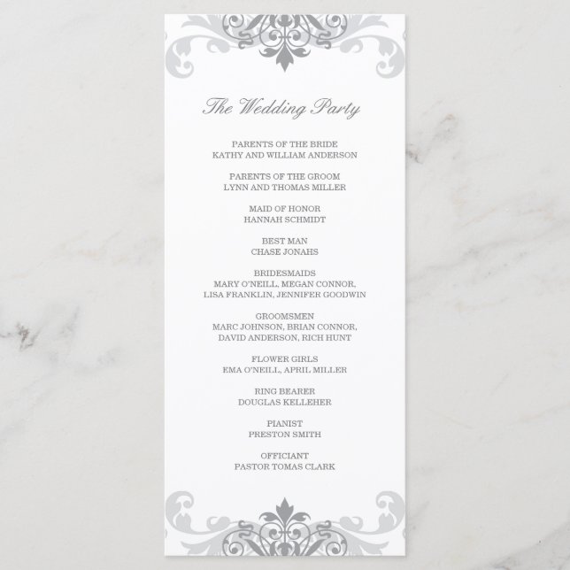 Tarjeta Rackcard Boda de Ironwork Gray Elegante Pl (Anverso)