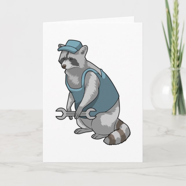 Tarjeta Racoon como artesano con llave (Anverso)