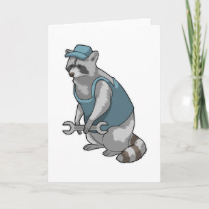 Tarjeta Racoon como artesano con llave