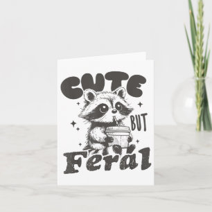 Tarjeta Racoon Curiosa Pero Feral Graciosa Con Gles Toddle