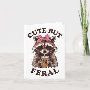 Tarjeta Racoon Curiosa Pero Feral Graciosa Con Gles Toddle