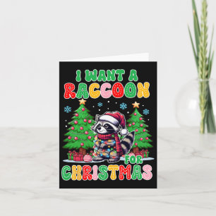 Tarjeta Racoon Lover Navidades Xmas Quiero Un Racco Para C