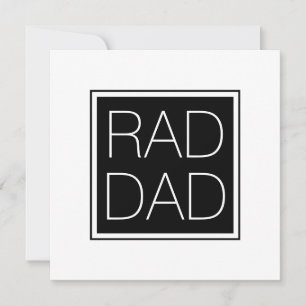 Tarjeta Rad Dad blanco negro tipografía minimalista modern