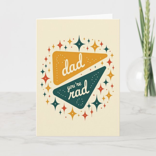 Tarjeta Rad Dad Retro Starburst (Anverso)