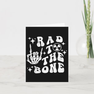 Tarjeta Rad To The Bone Funny Skeleton Rock Hand Halloween