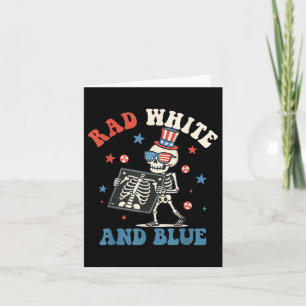 Tarjeta Rad White Y Blue Skeleton Radiología Patriótica