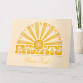 Tarjeta RADIAR Sé el Sol Vintage Retro Dorado + crema