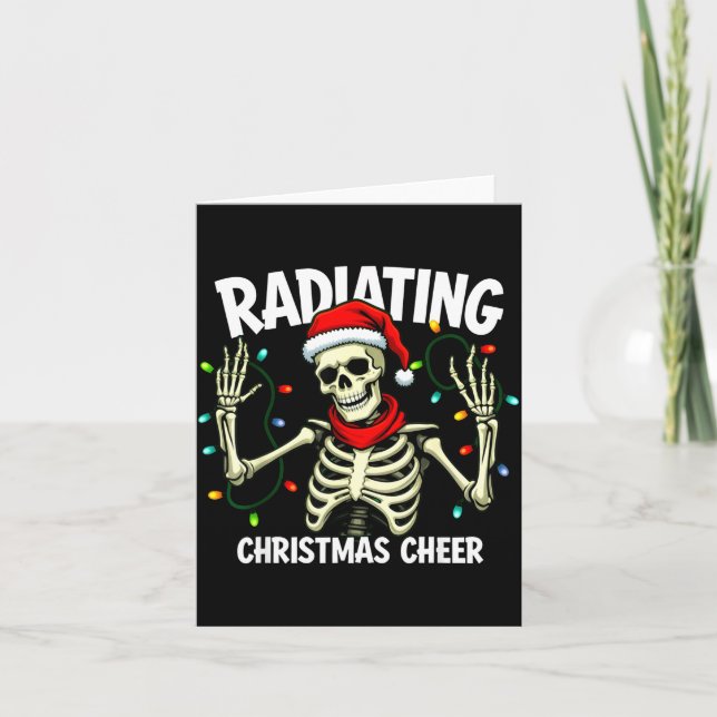 Tarjeta Radiating Christmas Cheer Skeleton Christmas Light (Anverso)