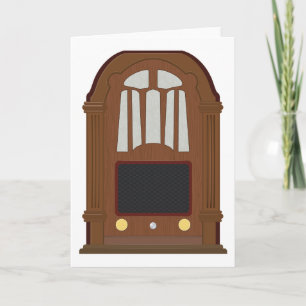 Tarjeta Radio Antiguo de Tubos Estéreo de Madera Antigua