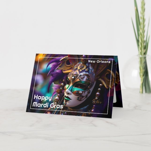 Tarjeta 💚 💜 💛 Radio Regal: Majestad del Mardi Gras (Anverso)