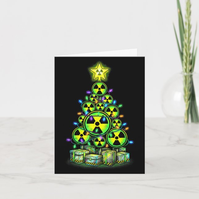 Tarjeta Radioactive Christmas Tree Graphic Nuclear Warning (Anverso)