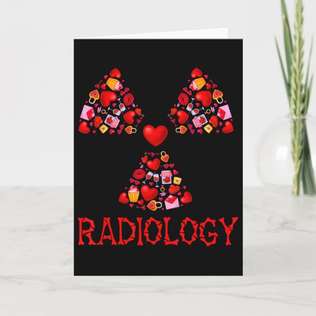Tarjeta Radiología Corazones de San Valentín Lindos Radiól (Anverso)