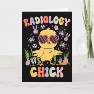 Tarjeta Radiología del día de Pascua Pollito Técnico de Ra