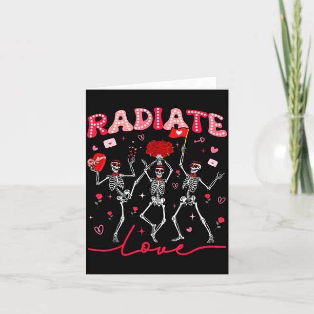 Tarjeta Radiology Radiate Rad Tech Valentine Skeleton Hear (Anverso)