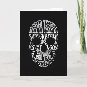 Tarjeta Radiology Tech Rad Tech Skull Technologist Xray