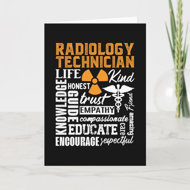 Tarjeta Radiology Technician Rad Tech Technologist Xray (Anverso)