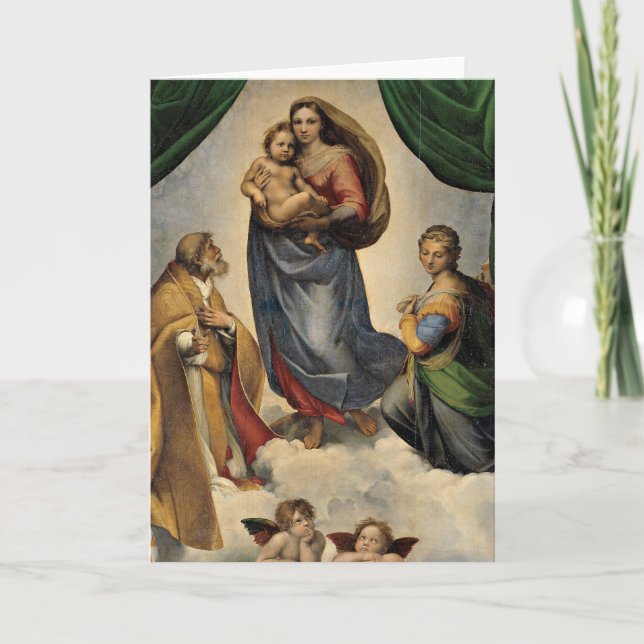Tarjeta Rafael - La Madonna Sixtina, (Anverso)