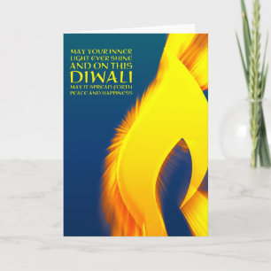 Tarjeta ráfaga de luz interior inspiradora diwali