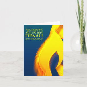 Tarjeta ráfaga de luz interior inspiradora diwali