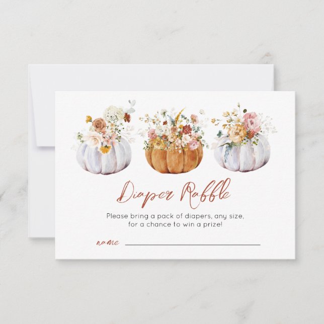 Tarjeta Raffle Baby Shower de la Calabaza del Otoñ (Anverso)