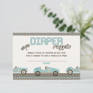 Tarjeta Raffle Baby Shower Diaper de Carreras Car