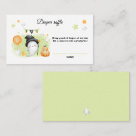 Tarjeta Raffle Baby Shower Diaper de Halloween