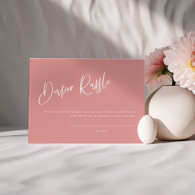 Tarjeta Raffle Baby Shower Dusty Pink/ Rosa (Subido por el creador)