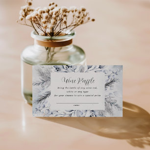 Tarjeta Raffle con ducha de novia floral azul de i