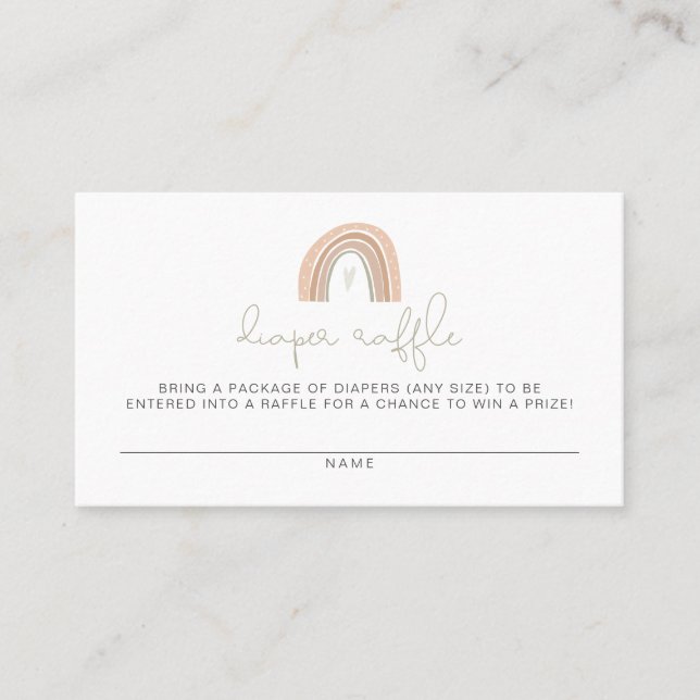 Tarjeta Raffle de Diapé Arcoiris GITA Pastel (Anverso)