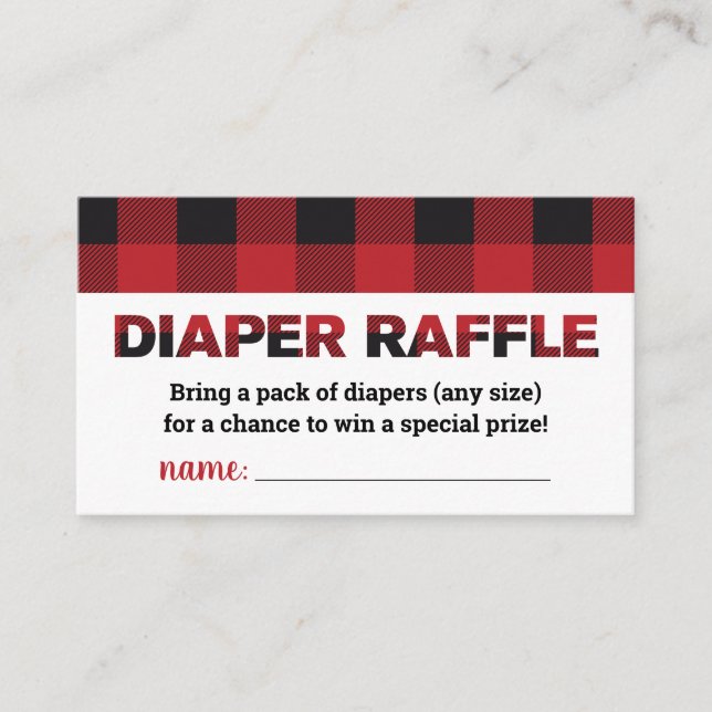 Tarjeta Raffle de Diaper Baby Shower de Buffalo Pl (Anverso)