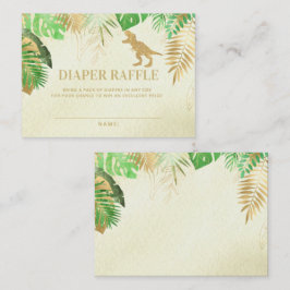 Tarjeta Raffle de Diaper Baby Shower Dinosaur de c