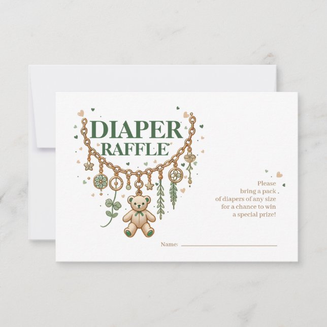 Tarjeta Raffle de Diaper con Encanto Afortunado Ba (Anverso)