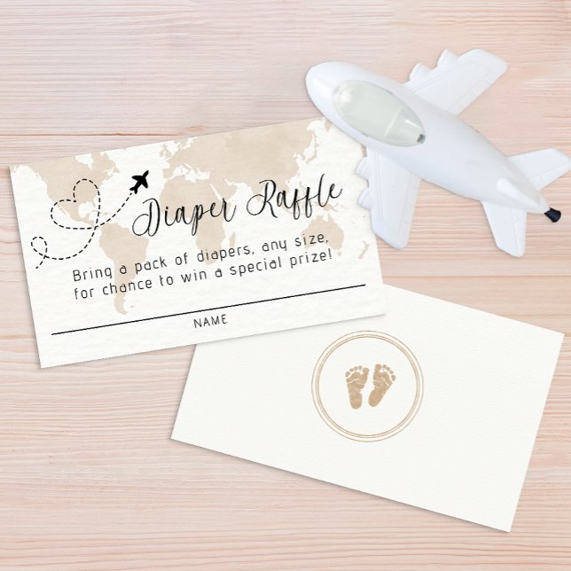 Tarjeta Raffle de Diaper de Travel Adventure Baby  (Diaper Raffle Game Card)
