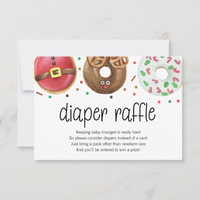 Tarjeta Raffle de Donut Diaper navidades (Anverso)