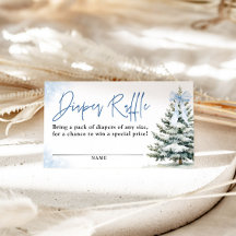 Tarjeta Raffle de pañal Baby Shower con copos de n