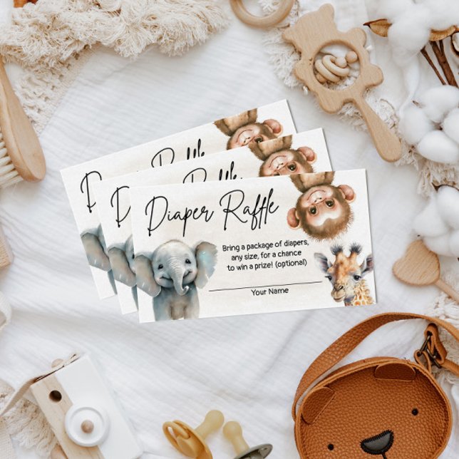 Tarjeta Raffle de pañal Baby Shower de Safair Jung (Subido por el creador)