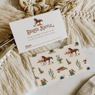 Tarjeta Raffle de pañal de caballo occidental